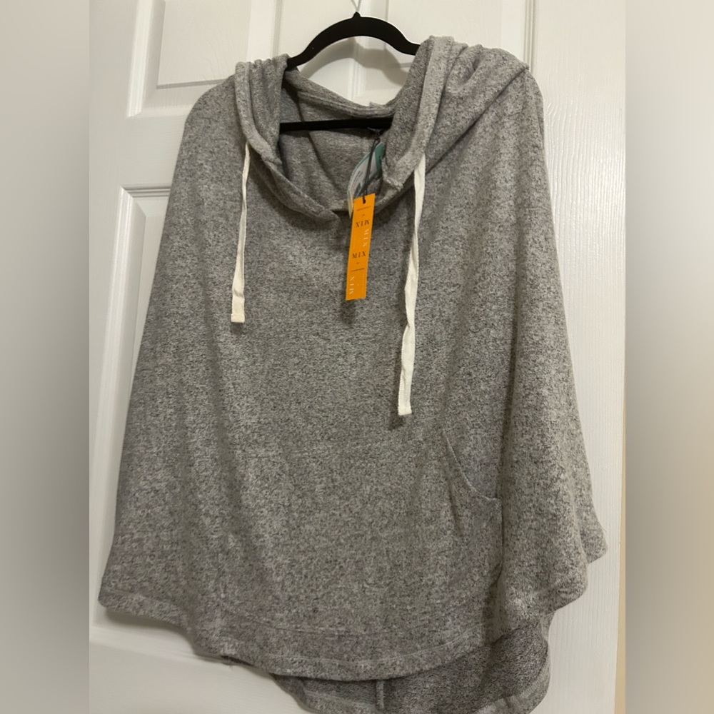 Mixed by 41 Hawthorne gray knit hoodie